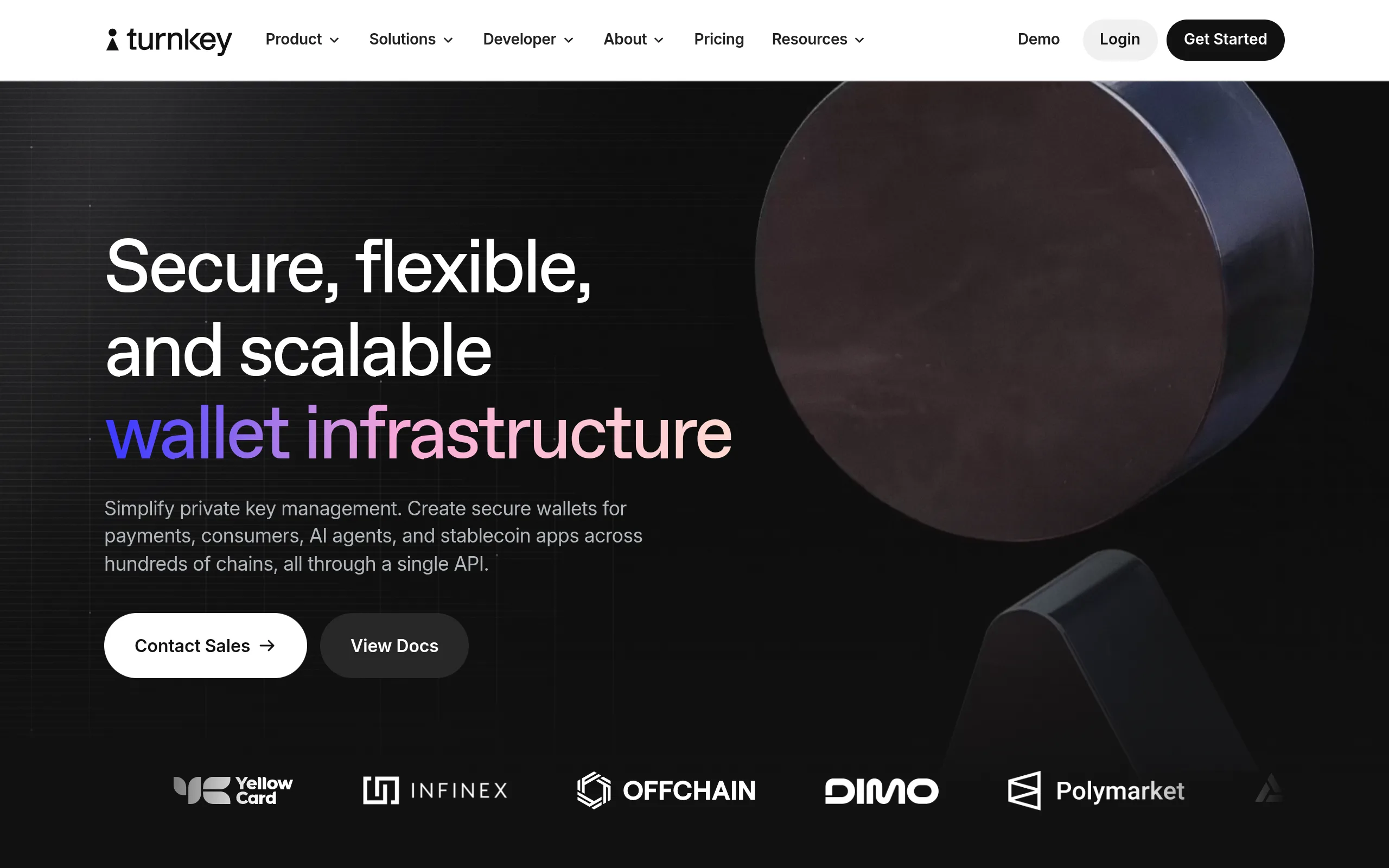 Turnkey, the key-management provider behind Axiom's wallet infrastructure, the layer that makes the non-custodial claim checkable rather than a marketing line